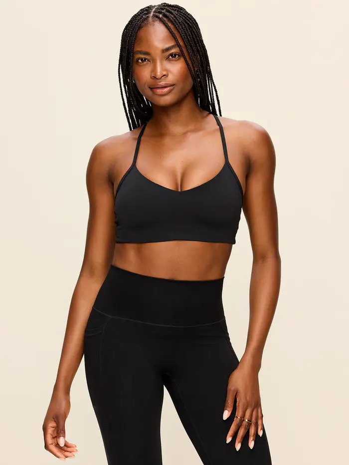 Light Support StudioSmooth Y-Back Sports Bra - Black Jack