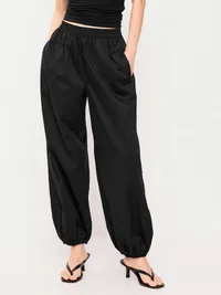 Lightweight Pull-On Parachute Pants - Black Jack — view 2