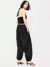 Lightweight Pull-On Parachute Pants - Black Jack — view 3