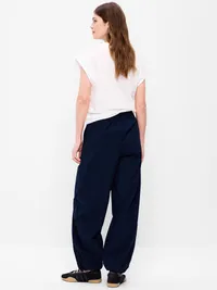 Lightweight Pull-On Poplin Balloon Pants - In the Navy — view 3