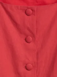 Linen-Blend Button-Front Shell Top - Washed red — view 4