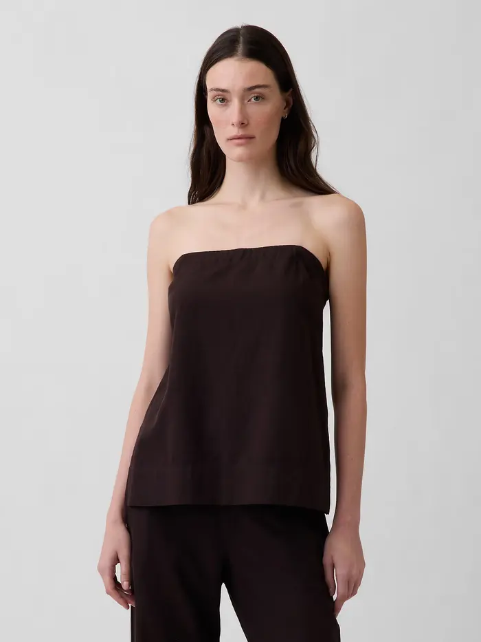 Linen-Blend Cami - Terra brown