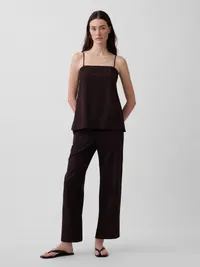 Linen-Blend Cami - Terra brown — view 2
