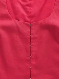 Linen-Blend Hook-Front Crop Shell Top - Washed red — view 4