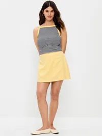 Linen-Blend Micro Skort - Sunbeam — view 5