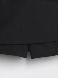 Linen-Blend Mini Skort - True black — view 5