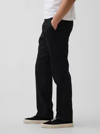 Linen-Cotton Relaxed Straight Trousers - basic black — view 3