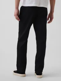 Linen-Cotton Relaxed Straight Trousers - basic black — view 4