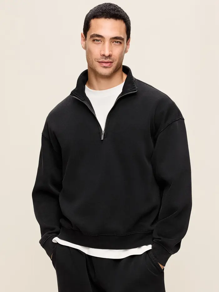 Lived-In Pro Quarter Zip - Black Jack