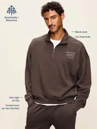 Lived-In Pro Quarter Zip - Dill Caper — view 5