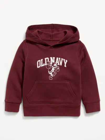 Logo Graphic Pullover Hoodie for Toddler Boys - Deep Cherry Red