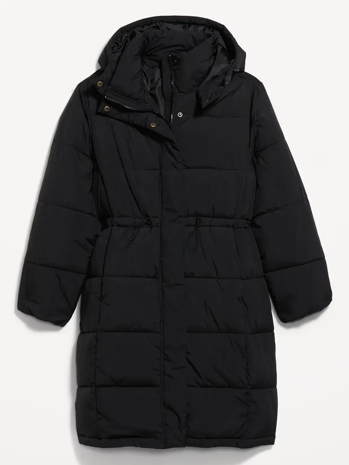 Long Puffer Parka Jacket - Black Jack