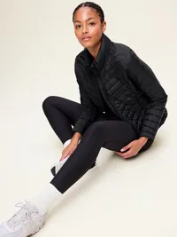 Long-Sleeve Chevron Puffer Jacket - Black Jack — view 3