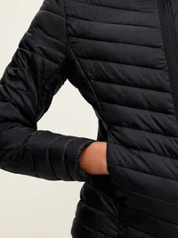 Long-Sleeve Chevron Puffer Jacket - Black Jack — view 4