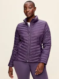 Long-Sleeve Chevron Puffer Jacket - Nebula — view 5