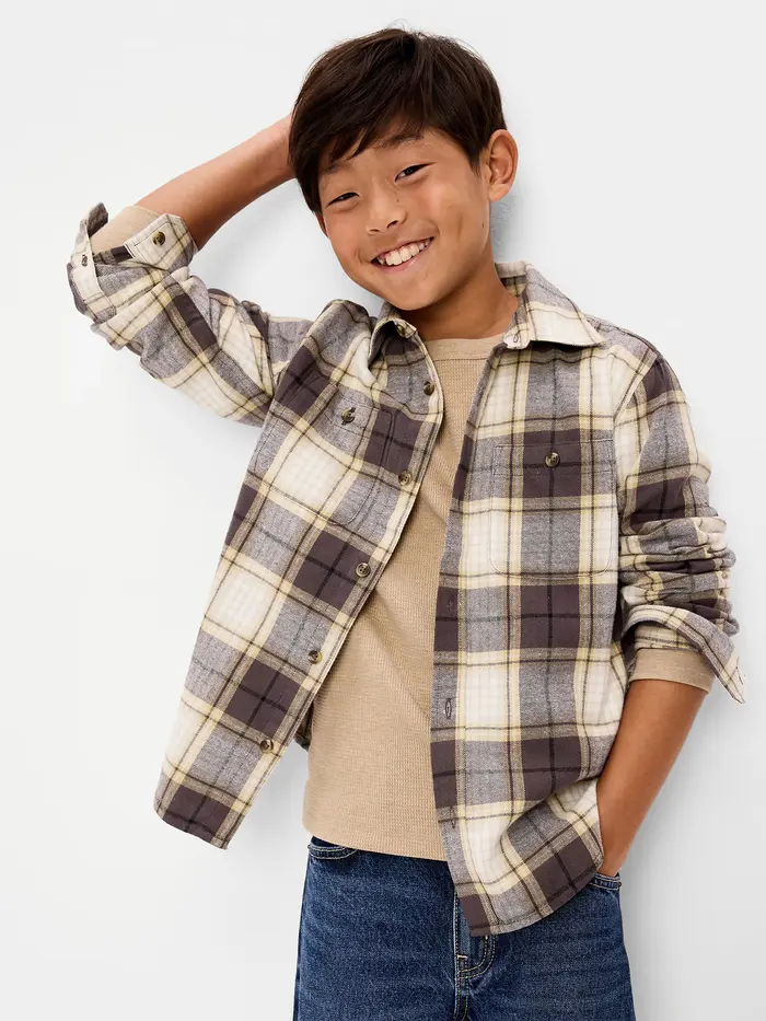 Long-Sleeve Flannel Shirt for Boys - Windswept