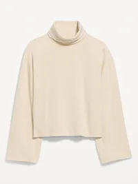 Long-Sleeve Oversized Turtleneck Top - Wish Bone — view 5