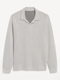 Long-Sleeve Polo Sweater - GREIGE — view 2