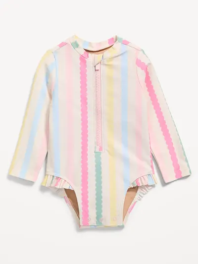 Long-Sleeve Rashguard Swim One-Piece for Baby - Multi Color