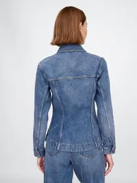 Longline Denim Jacket - Medium indigo — view 3