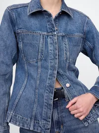Longline Denim Jacket - Medium indigo — view 4