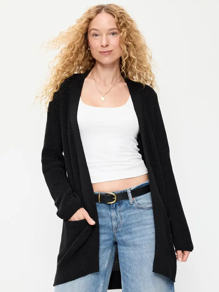Longline Open-Front Wrap - Black Jack