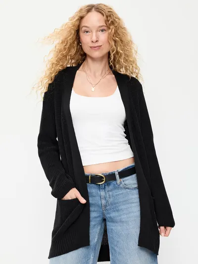 Longline Open-Front Wrap - Black Jack