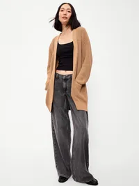 Longline Open-Front Wrap - Heather Camel — view 3
