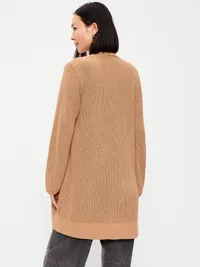 Longline Open-Front Wrap - Heather Camel — view 2