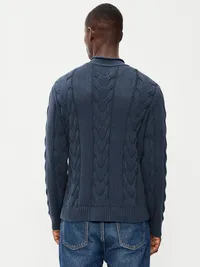 Loose Cable-Knit Sweater - Dusk Navy — view 2