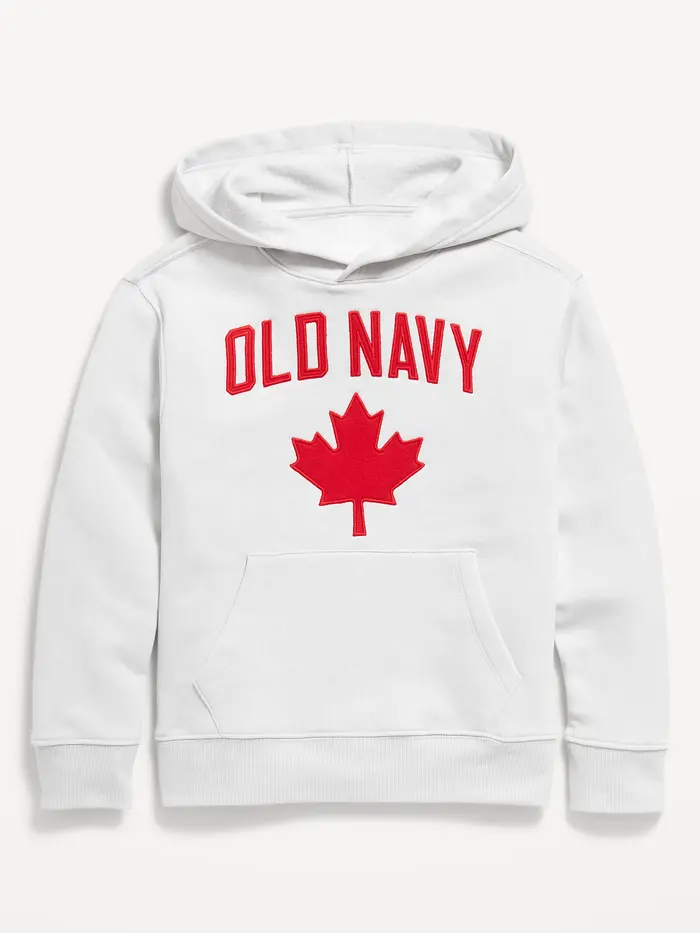 Loose Canada Logo-Graphic Pullover Hoodie for Boys - Heather Grey