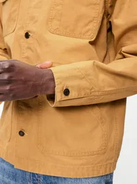 Loose Canvas Workwear Jacket - Honeyed Acorn — view 5