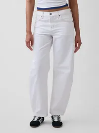 Low Rise Barrel Jeans - Fresh white — view 2