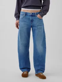 Low Rise Barrel Jeans - Medium indigo — view 2
