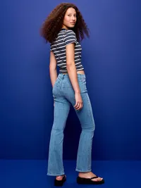Low-Rise Boot-Cut Jeans - Dewpoint — view 3