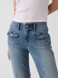 Low Rise Long & Lean Patch Pocket Jeans - Light wash — view 5