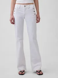 Low Rise Long & Lean Sailor Jeans - White — view 2