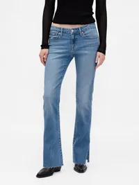Low Rise Long & Lean Split-Hem Jeans - Medium wash blue — view 2