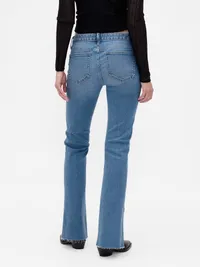 Low Rise Long & Lean Split-Hem Jeans - Medium wash blue — view 4