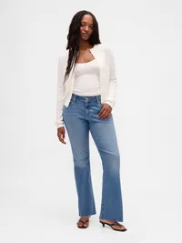 Low Rise Long & Lean Split-Hem Jeans - Medium wash blue — view 5