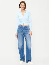 Low-Rise Loose Jeans - Solstice — view 5