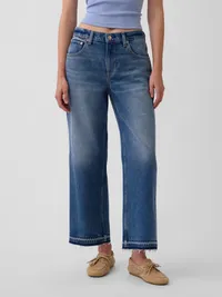 Low Slung Relaxed Crop Jeans - Medium indigo — view 2