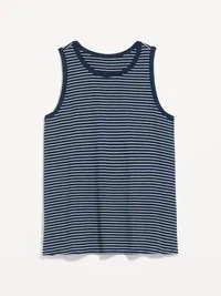 Luxe High-Neck Tank Top - White Small Stripe — view 4