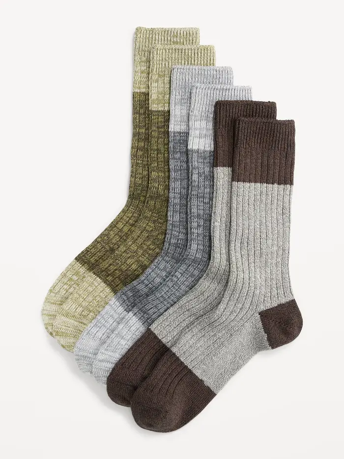Marled Boot Socks 3-Pack - Blue Two Tone