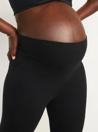 Maternity 2-Pack Full-Panel Cropped Jersey Leggings - Black Jack — view 5