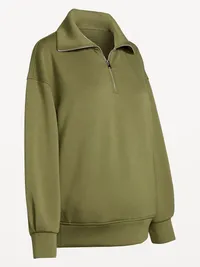Maternity Bounce Fleece Half-Zip Pullover - Hearthwood — view 2