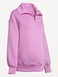 Maternity Bounce Fleece Half-Zip Pullover - Orchid — view 2