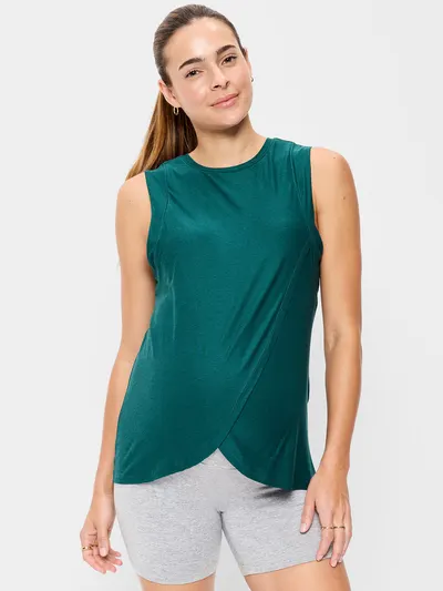 Maternity CloudMotion Nursing Wrap Top - Jet Stream