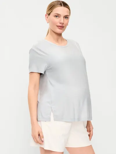 Maternity CloudMotion T-Shirt - Light Gray