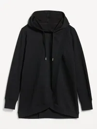 Maternity Cross-Front Nursing Pullover Hoodie - Black Jack — view 4